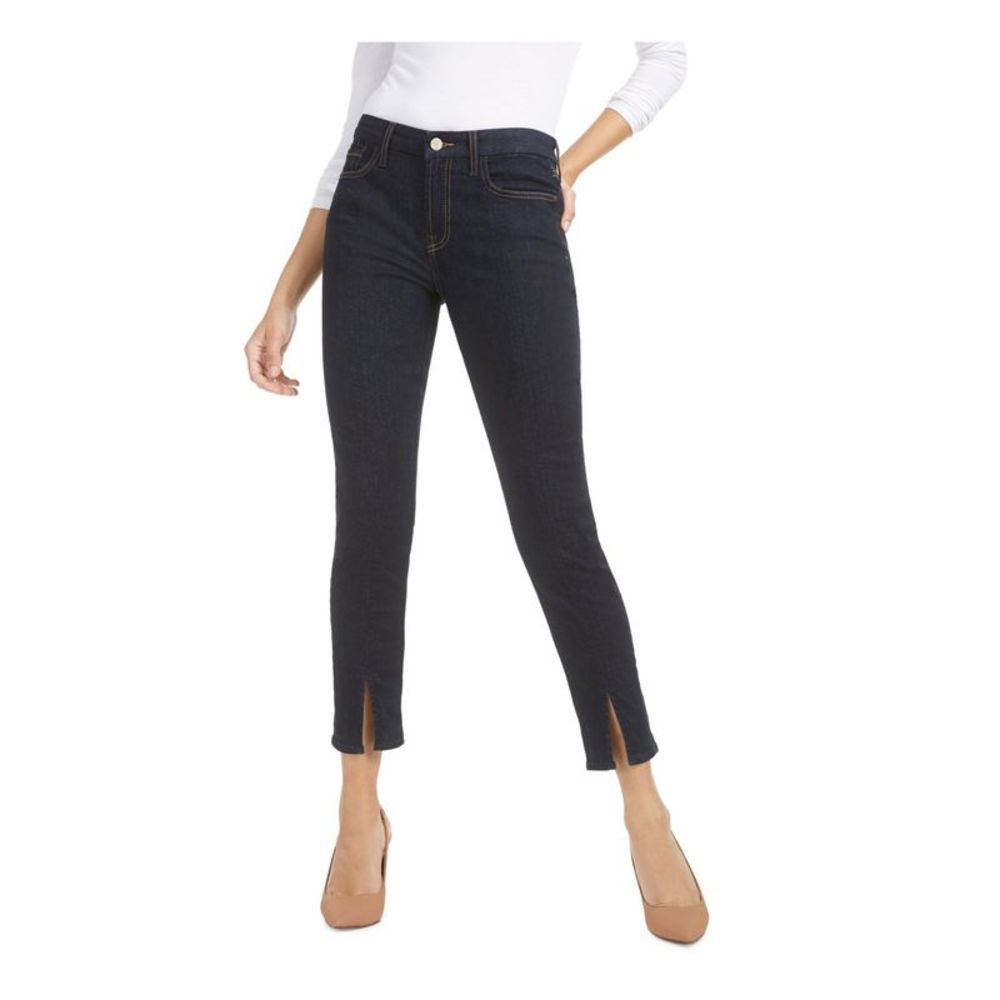 Jen 7 By 7 For All Mankind Womens Navy Bottom Legs Straight leg Jeans Juniors 6